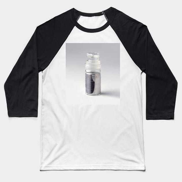 Liquid mercury in glass bottle (C019/8686) Baseball T-Shirt by SciencePhoto